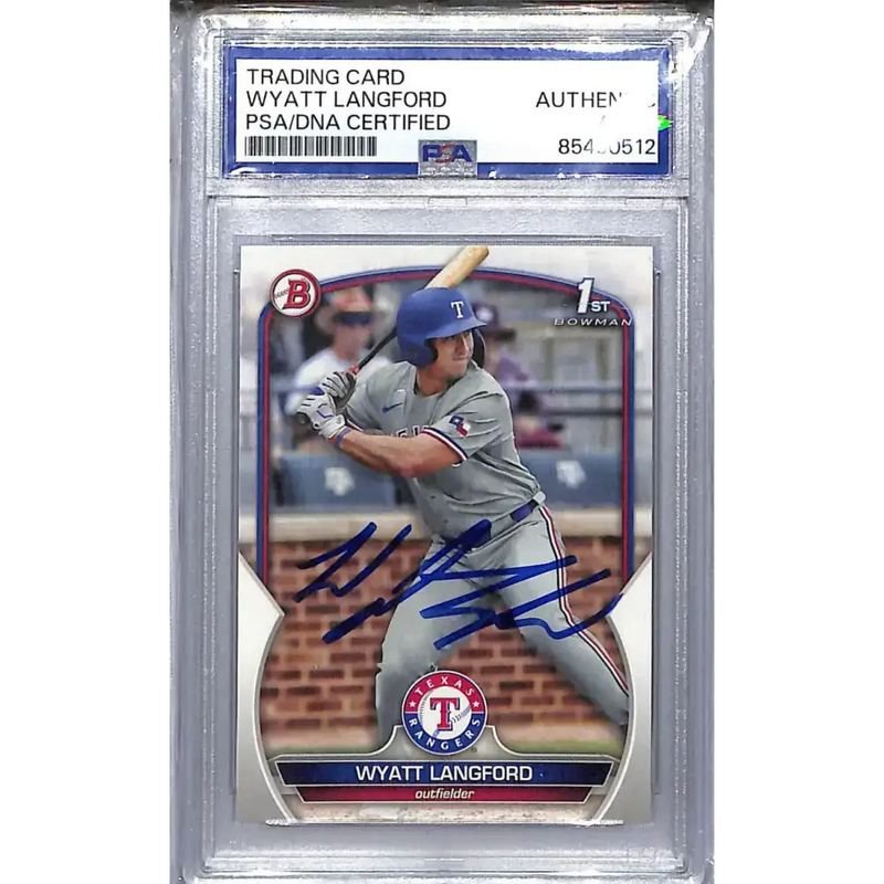 2023 Bowman #BD-106 Wyatt Langford NM-MT Auto Texas Rangers - Baseball Card Single