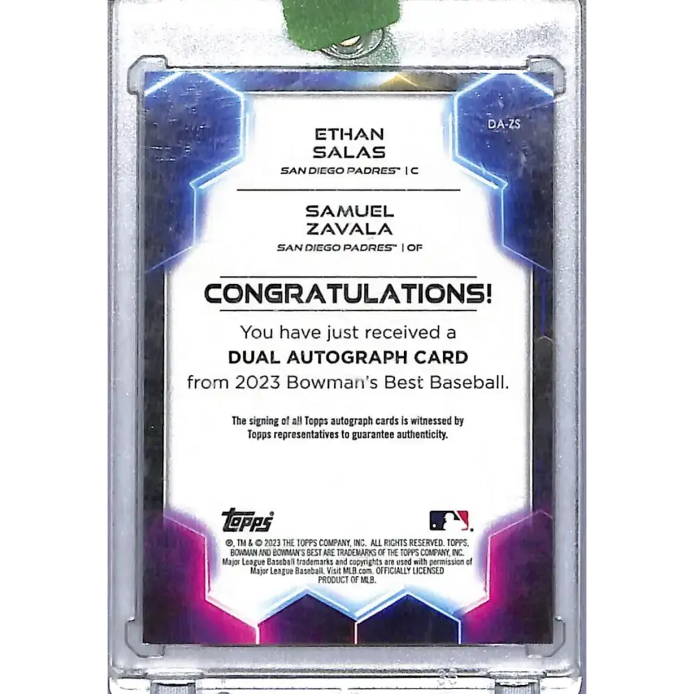 2023 Bowman Best Dual Player #DA-ZS Ethan Salas / Samuel Zavala NM-MT Auto 11/25 San Diego Padres - Baseball Card Single