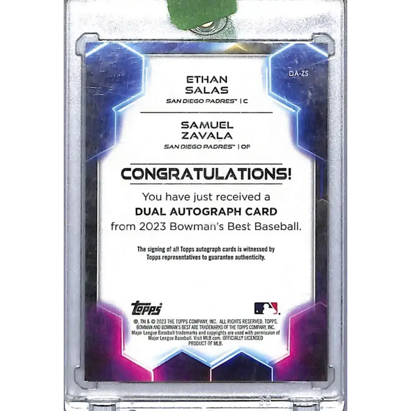 2023 Bowman Best Dual Player #DA-ZS Ethan Salas / Samuel Zavala NM-MT Auto 11/25 San Diego Padres - Baseball Card Single