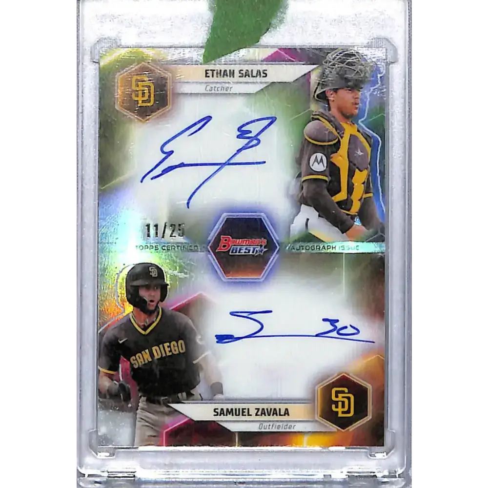 2023 Bowman Best Dual Player #DA-ZS Ethan Salas / Samuel Zavala NM-MT Auto 11/25 San Diego Padres - Baseball Card Single