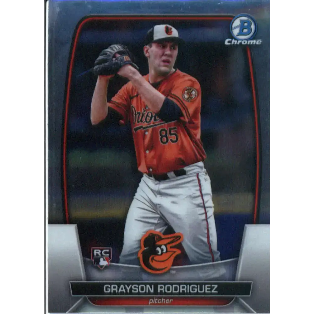 2023 Bowman Chrome #22 Grayson Rodriguez NM-MT RC Rookie Baltimore Orioles Baseball Card - Baseball Card Single