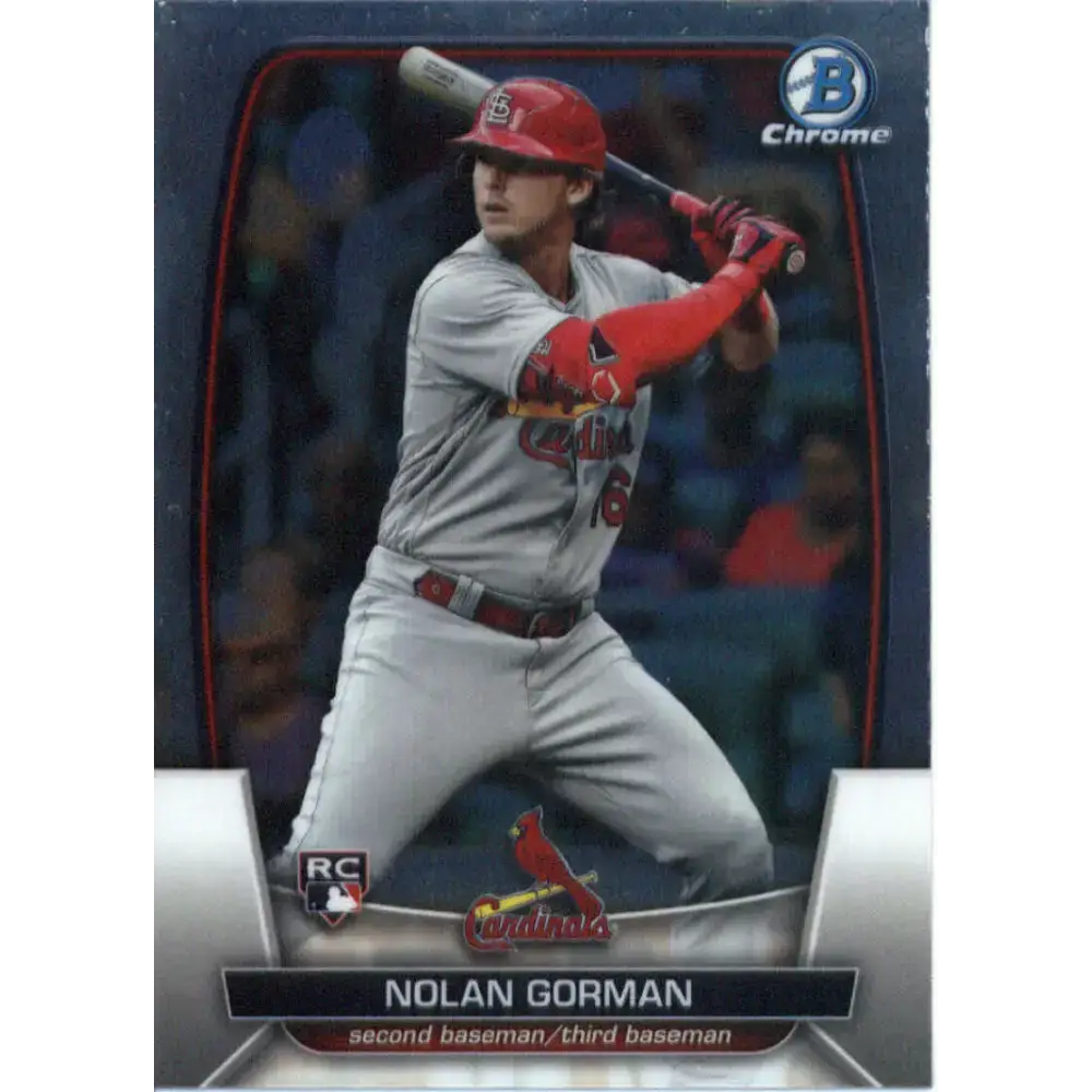 2023 Bowman Chrome #48 Nolan Gorman NM-MT RC Rookie St. Louis Cardinals Baseball Card - Baseball Card Single