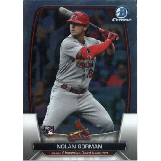2023 Bowman Chrome #48 Nolan Gorman NM-MT RC Rookie St. Louis Cardinals Baseball Card - Baseball Card Single