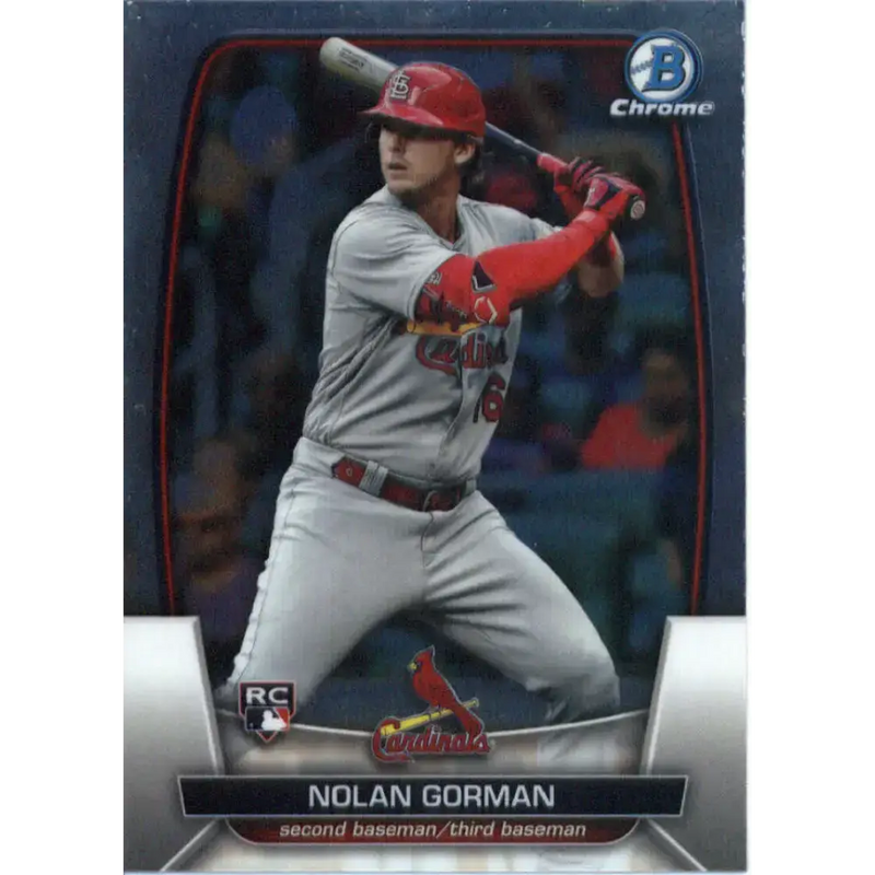 2023 Bowman Chrome #48 Nolan Gorman NM-MT RC Rookie St. Louis Cardinals Baseball Card - Baseball Card Single