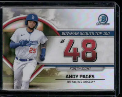 2023 Bowman Chrome Andy Pages #BTP-48 Bowman Scouts Top 100 Baseball - Baseball Card Single