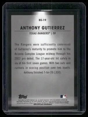 2023 Bowman Chrome Anthony Gutierrez #BS-19 Spotlight Baseball