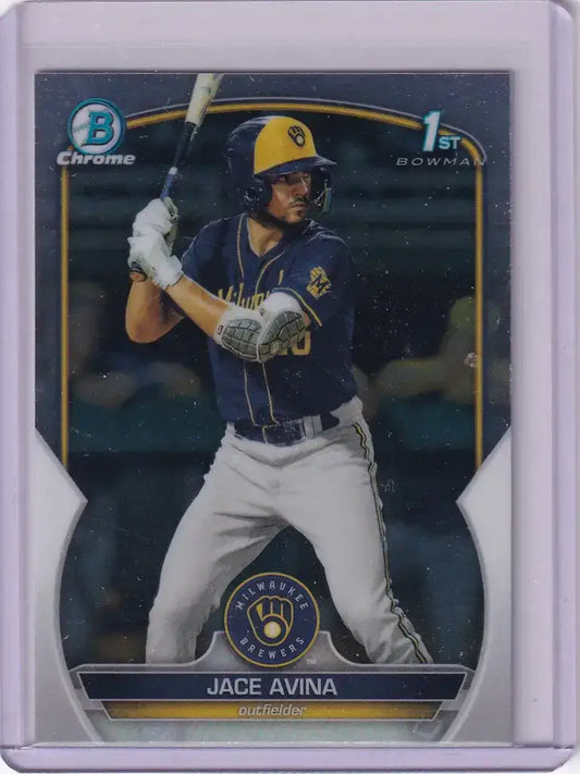 2023 Bowman Chrome #BCP150 Jace Avina Milwaukee Brewers - Baseball Card Single