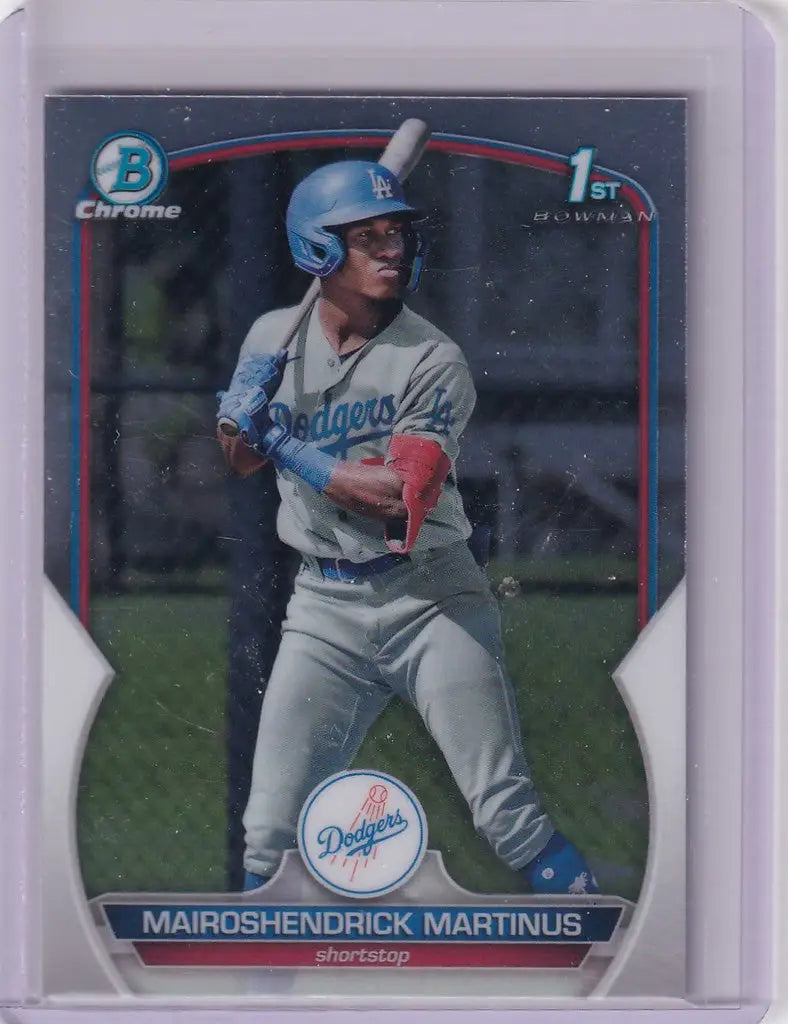 Baseball trading card of BCP55 Mairoshendrick Martinus, Los Angeles Dodgers player