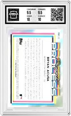 Graded Chrome Bryan Acuna Baseball Card from 2023 Bowman Chrome Bryan Acuna #PRP-12
