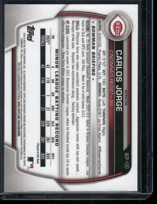 2023 Bowman Chrome Carlos Jorge #BCP-210 Baseball