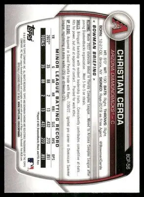 2023 Bowman Chrome Christian Cerda #BCP-55 1st Baseball - Baseball Card Single