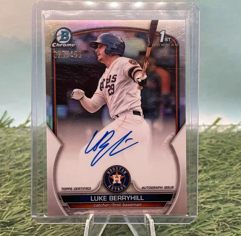 Luke Berryhill autographed baseball card from 2023 Bowman Chrome Prospect Auto collection