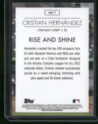 2023 Bowman Chrome Cristian Hernandez #MP-7 Modern Prospects Baseball - Baseball Card Single