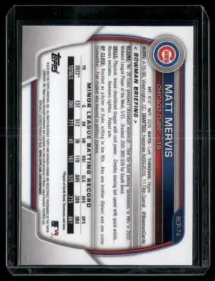 2023 Bowman Chrome Matt Mervis #BCP-74 1st Bowman Baseball - Baseball Card Single