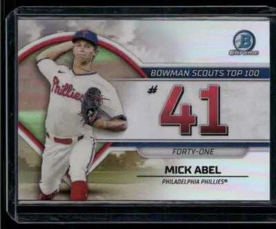 2023 Bowman Chrome Mick Abel #BTP-41 Bowman Scouts Top 100 Baseball - Baseball Card Single