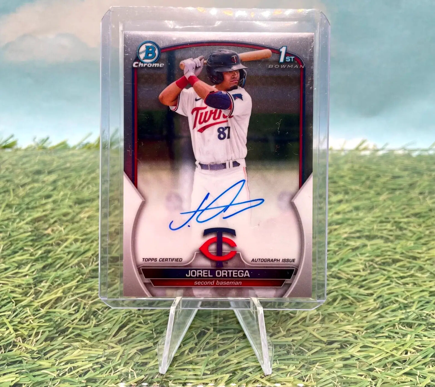 Jorel Ortega autographed baseball card from 2023 Bowman Chrome Prospect Autographs