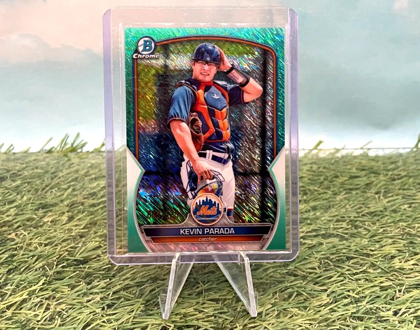 Kevin Parada 2023 Bowman Chrome Prospects Green Refractor baseball card #BCP-91/99