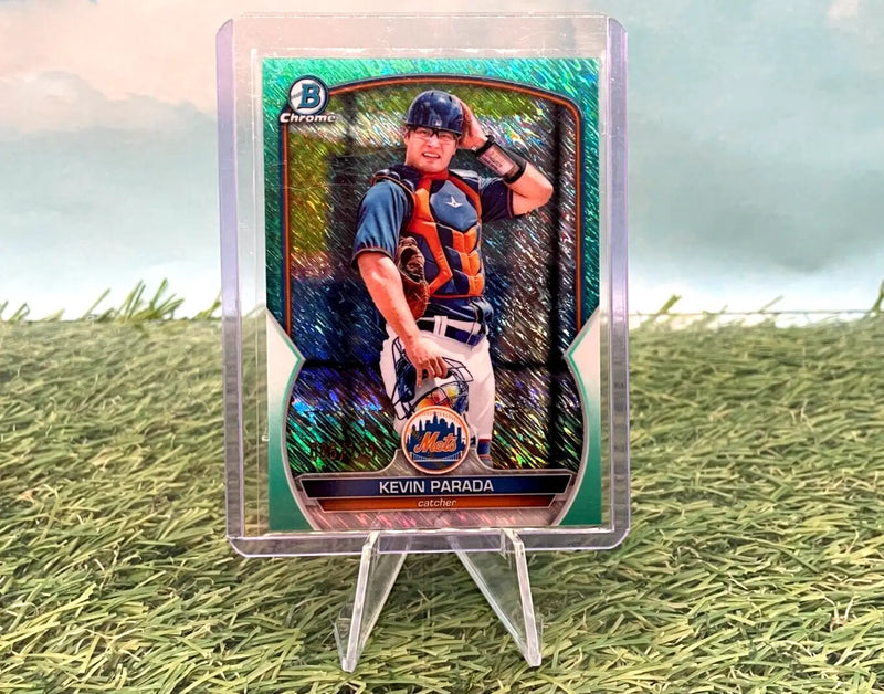 Kevin Parada 2023 Bowman Chrome Prospects Green Refractor baseball card #BCP-91/99