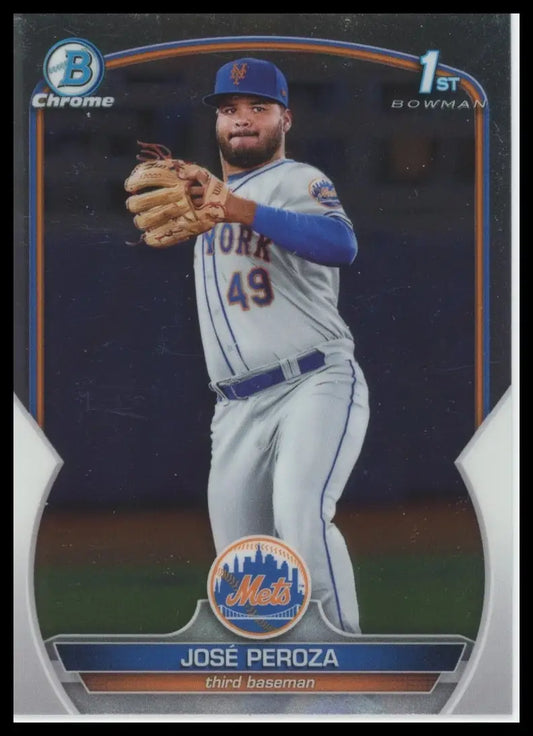 2023 Bowman - Chrome Prospects Jose Peroza BCP-149 New York Mets Baseball NM - Baseball Card Single