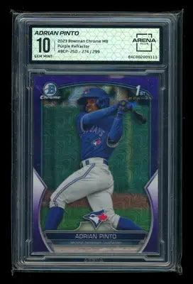 2023 Bowman Chrome Purple Refractor Adrian Pinto #BCP-250 274/299 Arena Club 10 - Baseball Card Single