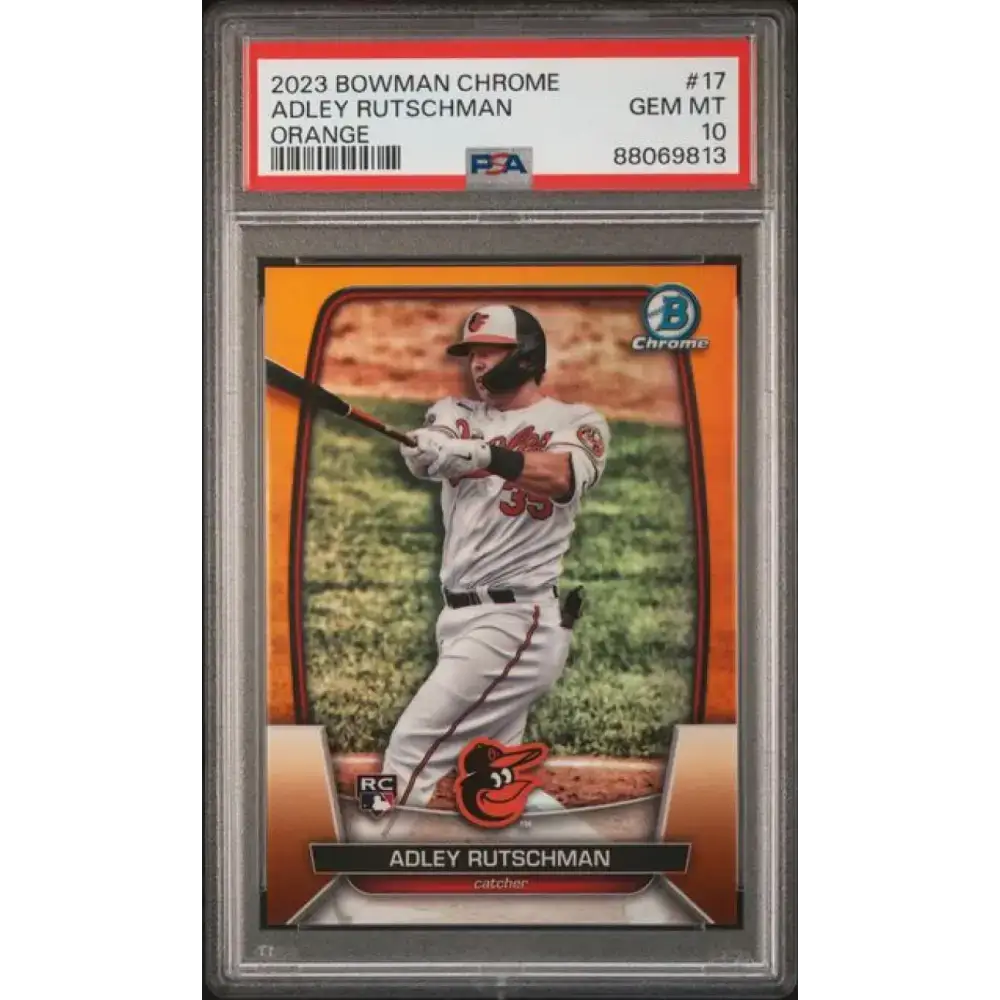 2023 Bowman Chrome Refractor Orange #17 Adley Rutschman PSA 10 GEM MINT RC Rookie 1/25 Baltimore Orioles Baseball Card