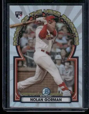 2023 Bowman Chrome Rookie of the Year Favorites Nolan Gorman #ROYF-5 RC Baseball - Baseball Card Single