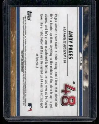 2023 Bowman Chrome Scouts Top 100 Andy Pages #BTP-48 Baseball - Baseball Card Single