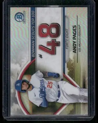 2023 Bowman Chrome Scouts Top 100 Andy Pages #BTP-48 Baseball - Baseball Card Single