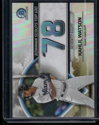 2023 Bowman Chrome Scouts Top 100 Kahlil Watson #BTP-78 Baseball - Baseball Card Single