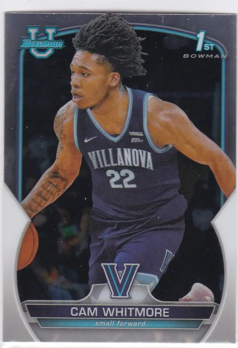 Basketball trading card of Cam Whitmore 1st Bowman, Villanova, jersey number 22