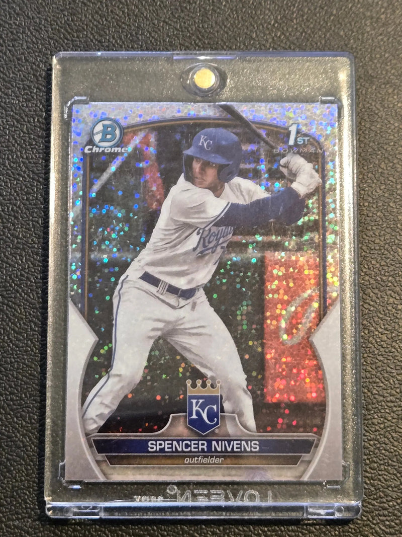 2023 Bowman Draft #BDC-93 Spencer Nivens Chrome Sparkle Refractor - Baseball Card Single