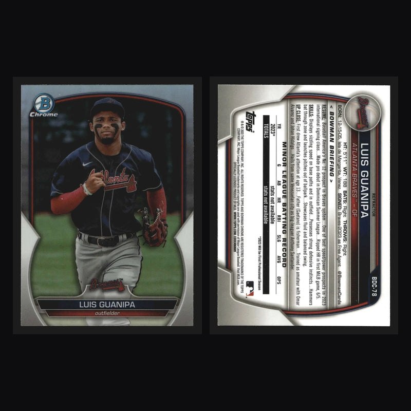 2023 Bowman Draft Chrome #BDC-78 Luis Guanipa Refractor Braves