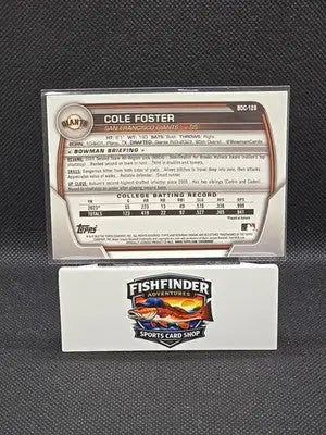 2023 Bowman Draft - Chrome Cole Foster #BDC-128 Sparkle Refractor (RC) - Baseball Card Single