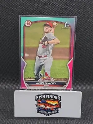 2023 Bowman Draft - Jason Savacool #BD-200 Aqua & Pink Gradient /199 (RC) - Baseball Card Single