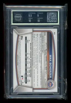 2023 Bowman Max Scherzer #53 Baseball Arena Club 9.5 - Baseball Card Single