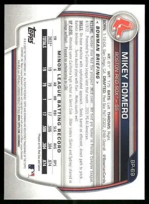 2023 Bowman Mikey Romero #BP-69 Baseball - Baseball Card Single