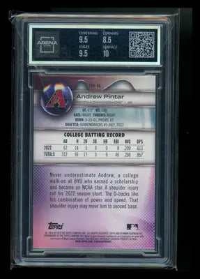 2023 Bowman Platinum Emerald Ice Foil Andrew Pintar #TOP-98 140/200 Arena Club 9 - Baseball Card Single