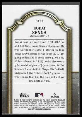 2023 Bowman Platinum Renowned Rookies Purple #RR-18 Kodai Senga