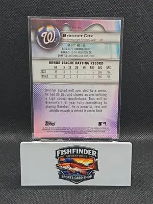 2023 Bowman Platinum - Top Prospects Brenner Cox #TOP-89 Aqua Ice Foil /250 (RC) - Baseball Card Single