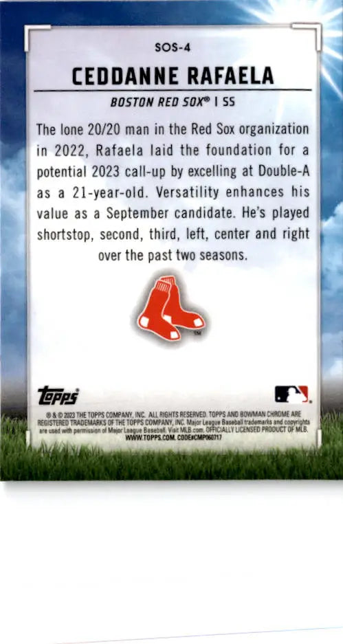 2023 Bowman #SOS-4 Ceddanne Rafaela Sights on September - Baseball Card Single