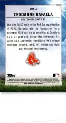 2023 Bowman #SOS-4 Ceddanne Rafaela Sights on September - Baseball Card Single