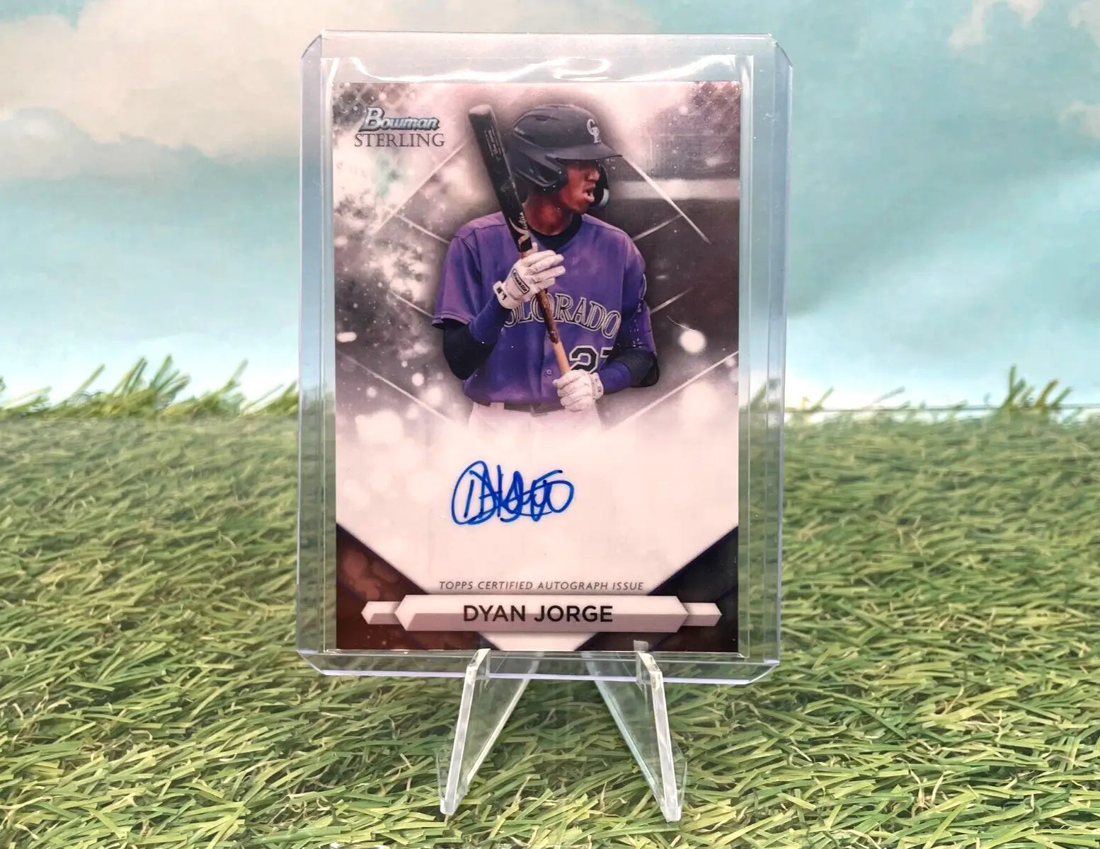 Signed Dyan Jorge baseball card from 2023 Bowman Sterling Prospect Autographs series