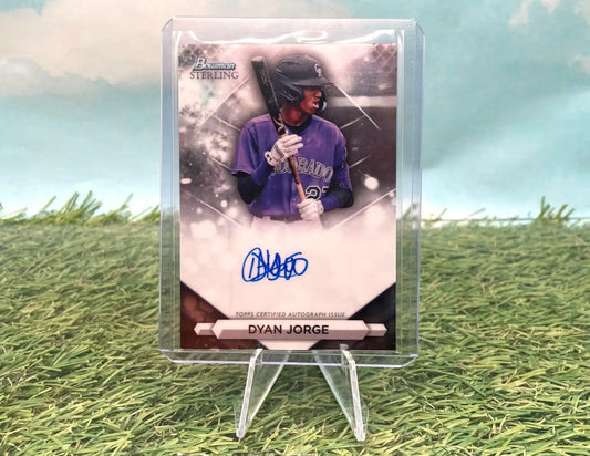 Signed Dyan Jorge baseball card from 2023 Bowman Sterling Prospect Autographs series