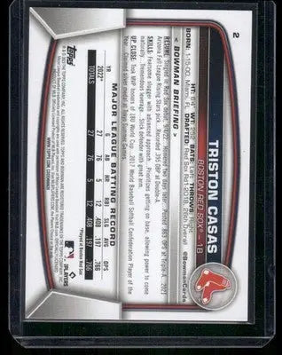 2023 Bowman Triston Casas #2 119/199 Purple RC Baseball - Baseball Card Single