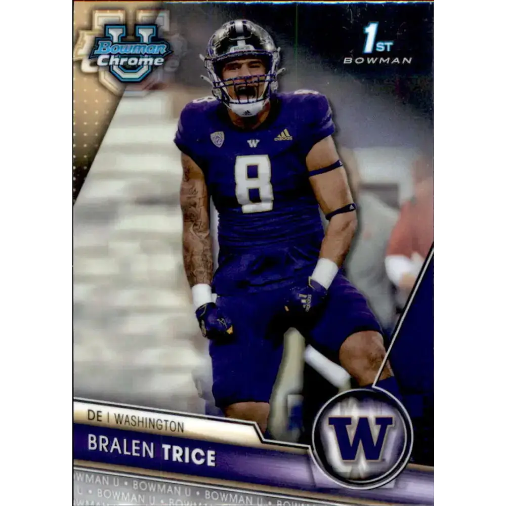 2023 Bowman University Chrome #106 Bralen Trice NM-MT Washington Huskies Football Card - Football Card Single