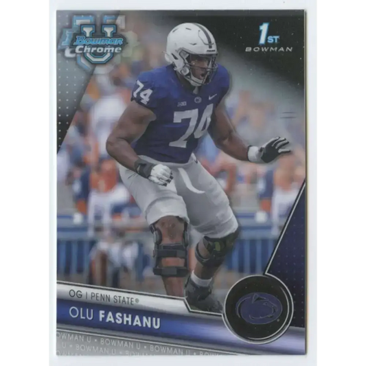 2023 Bowman University Chrome #122 Olu Fashanu NM-MT Penn State Nittany Lions Football Card - Football Card Single