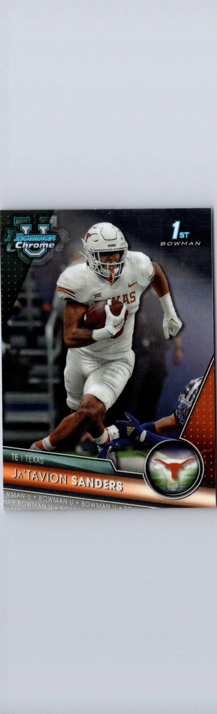 2023 Bowman University Chrome #158 Ja’Tavion Sanders football trading card display