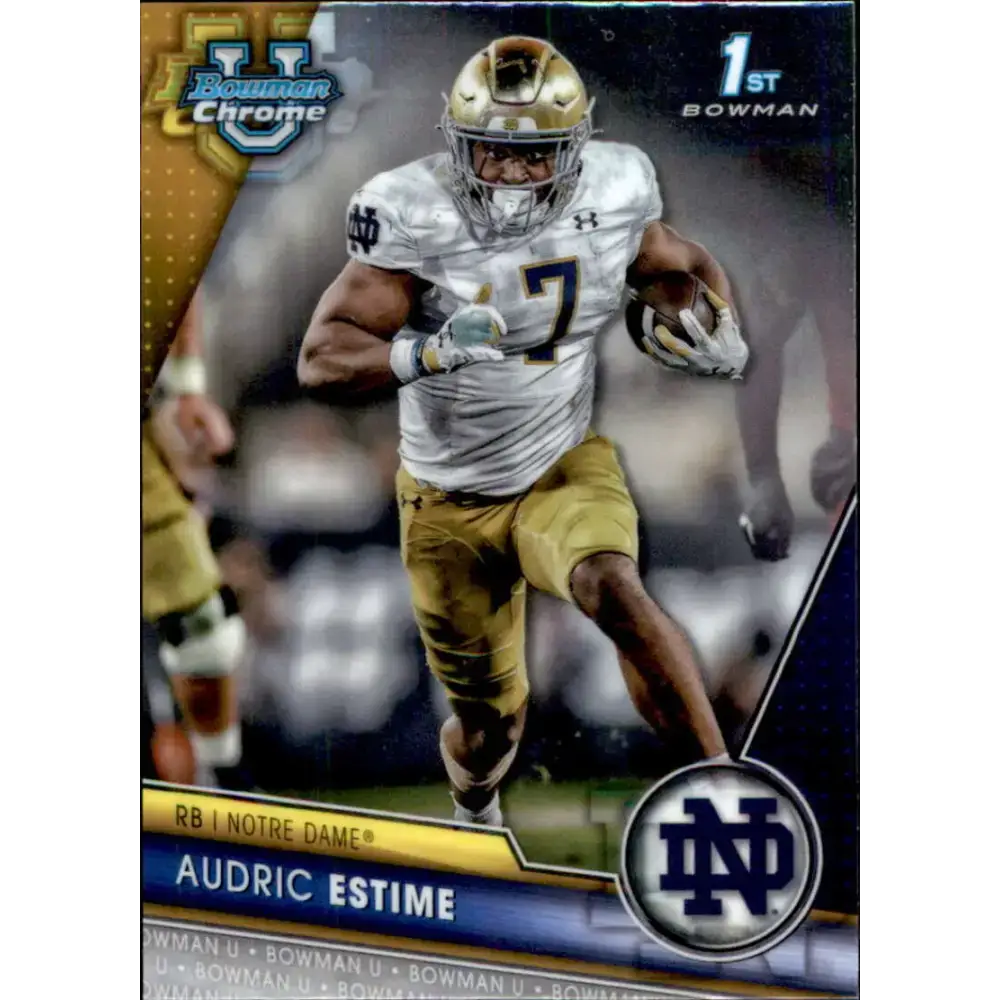 2023 Bowman University Chrome #171 Audric Estime NM-MT Notre Dame Fighting Irish Football Card - Football Card Single