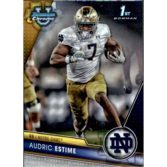 2023 Bowman University Chrome #171 Audric Estime NM-MT Notre Dame Fighting Irish Football Card - Football Card Single