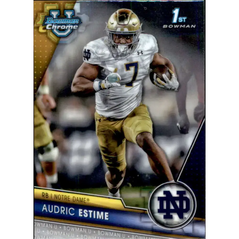 2023 Bowman University Chrome #171 Audric Estime NM-MT Notre Dame Fighting Irish Football Card - Football Card Single